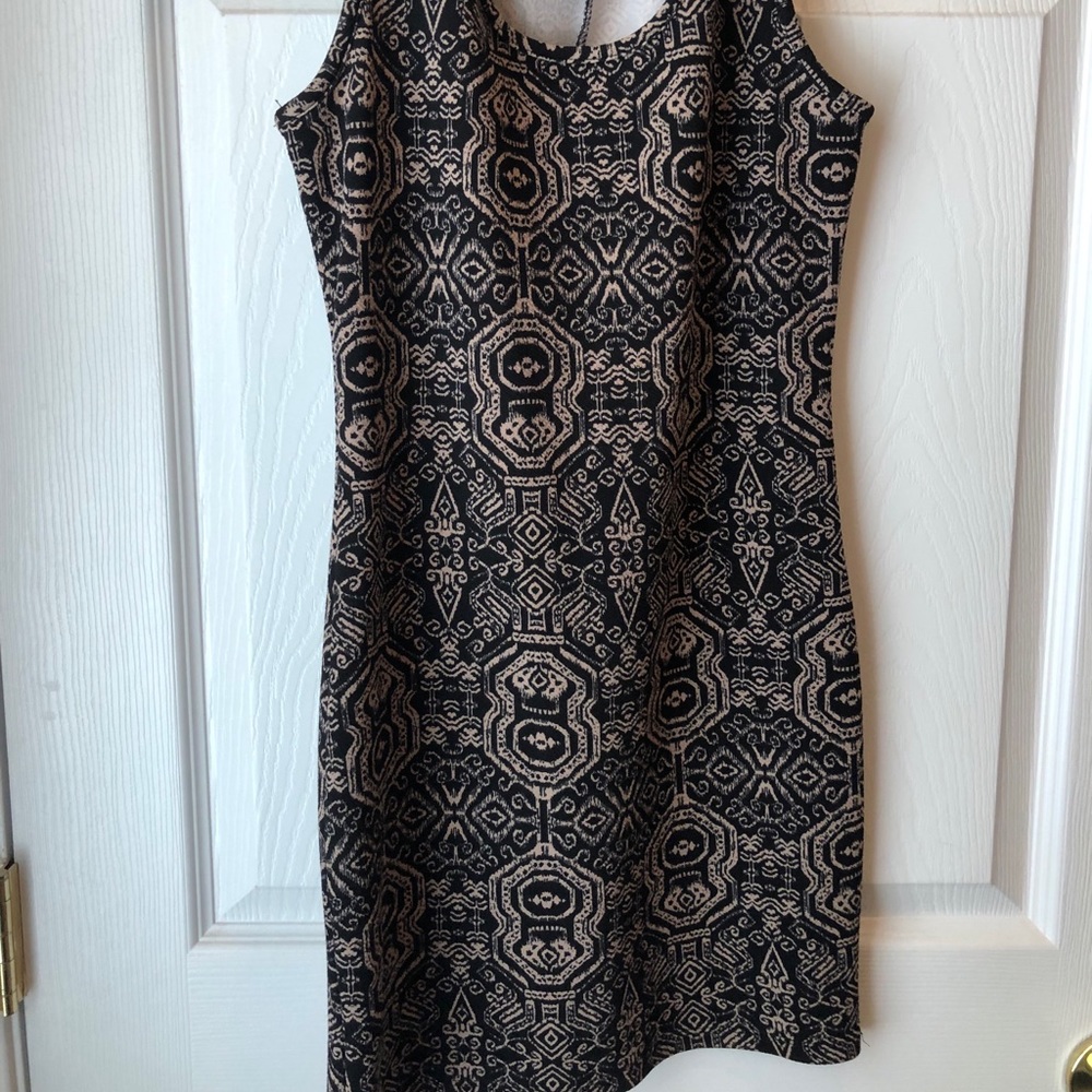 Brown printed mini dress